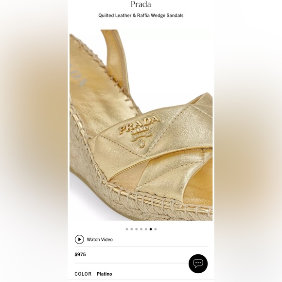 Prada quilted Leather & Raffia Wedge Sandals - Picture 10 of 10